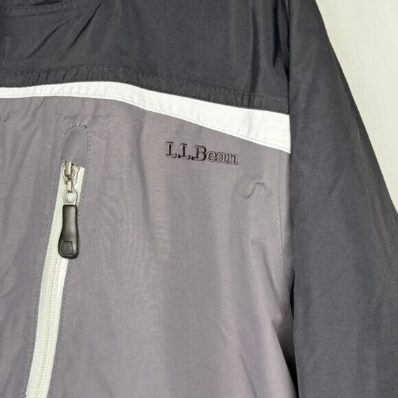 L.L. Bean Mens Black Grey Insulated Waterproof Winter Jacket Sz L *NO HOOD* - Picture 6 of 6